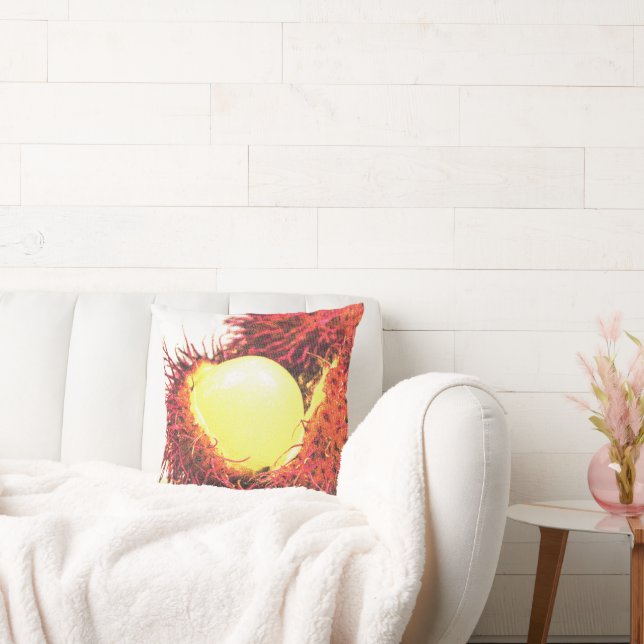 "Rambutan Fruit" Cute Photo. Buy Now Throw Pillow (Couch)