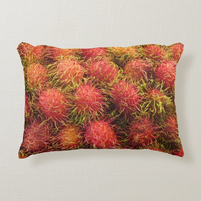 Rambutan Tropical Fruit Decorative Pillow (Front)