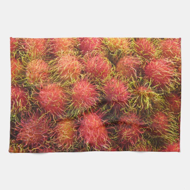 Rambutan Tropical Fruit Kitchen Towel (Horizontal)