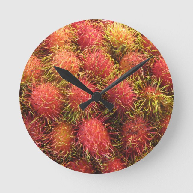 Rambutan Tropical Fruit Round Clock (Front)