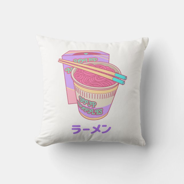 Rāmen - ラーメン throw pillow (Front)