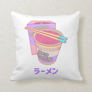 Rāmen - ラーメン throw pillow