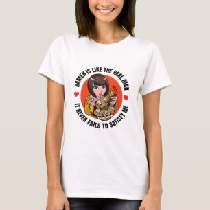 Ramen Always Satisfy Me Women White T-Shirt