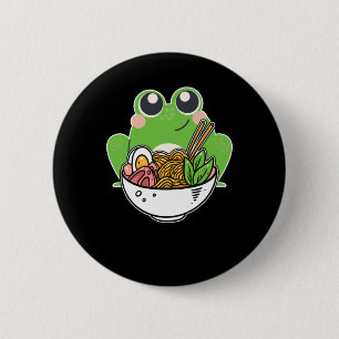 Ramen and cute Frog Japanese Noodles addicted 2 Inch Round Button