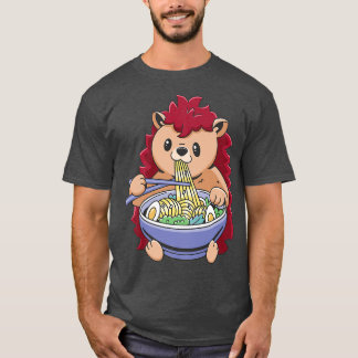 Ramen Animals Hedgehog Noodles Lovers Gifts Japan T-Shirt