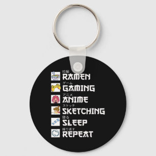 Ramen Anime Gaming Repeat Otaku Anime Manga Video  Keychain