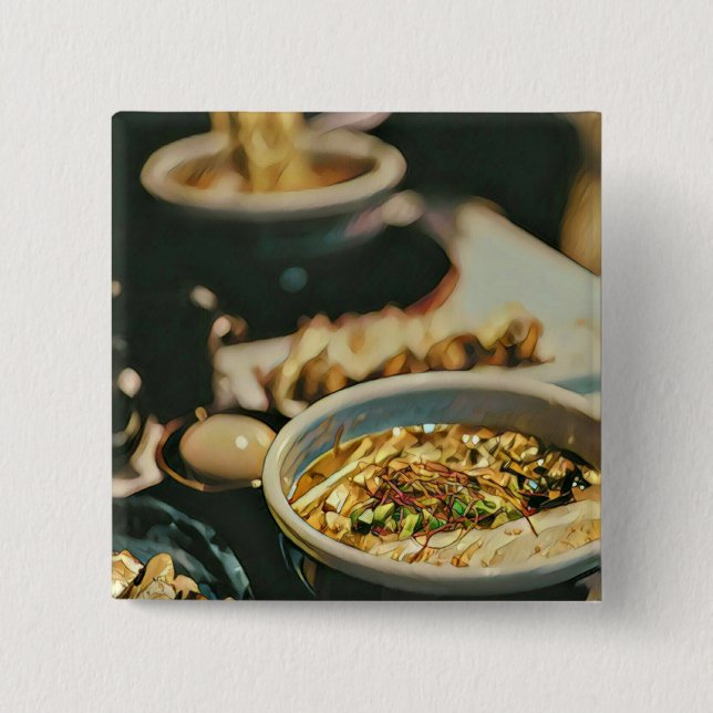 Ramen artwork 2 inch square button (Front)