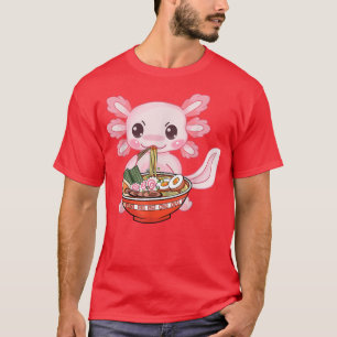 Ramen Axolotl Kawaii Anime Japanese Food Kids Teen T-Shirt