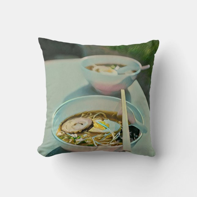 Ramen birthday gift throw pillow (Front)