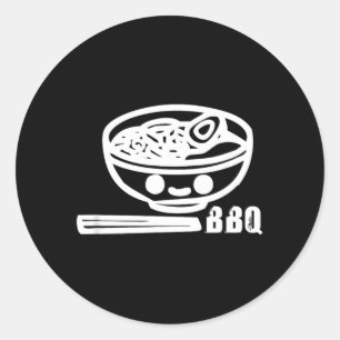 Ramen Bowl Bbq Lover Cute Food Art Classic Round Sticker
