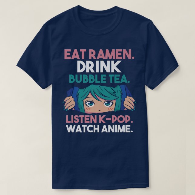 Ramen Bubble Tea K-pop Anime Premium  T-Shirt (Design Front)