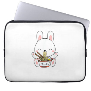 Ramen Bunny Bowl for Kawaii Ramen Noodle Soup Love Laptop Sleeve