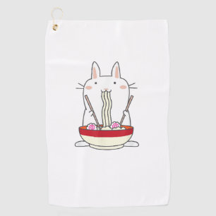 Ramen Bunny  Japanese Noodles Kawaii Rabbit Tee Gi Golf Towel