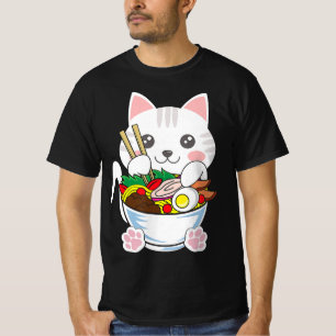 Ramen Cat Anime Bowl Kawaii Neko Japanese Food Gir T-Shirt