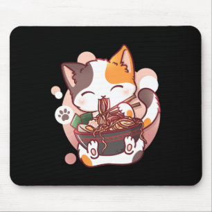 Ramen Cat Anime Bowl Kawaii Neko Japanese  Mouse Pad