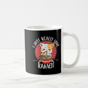 Ramen Cat Anime Kawaii Japanese Gift Girls Officia Coffee Mug