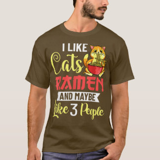 Ramen Cat Bowl Chicken Noodle Soup Japanese1181 T-Shirt