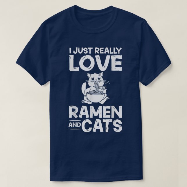 Ramen Cat Bowl Chicken Noodle Soup Japanese  T-Shirt (Design Front)
