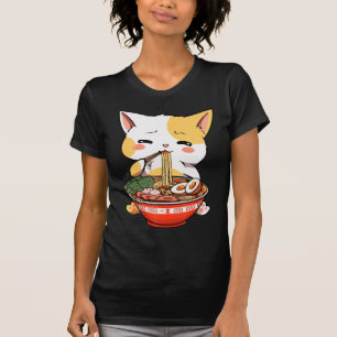 Ramen Cat Eating Noodles Kawaii Anime Merch Gift G T-Shirt