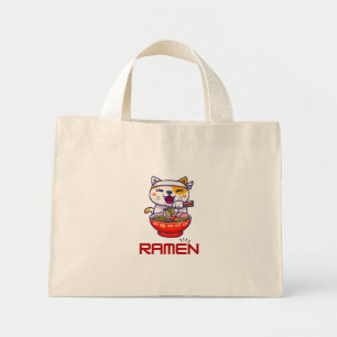 Ramen Cat Kawaii Anime Cat Ramen Lover Kawaii  Mini Tote Bag