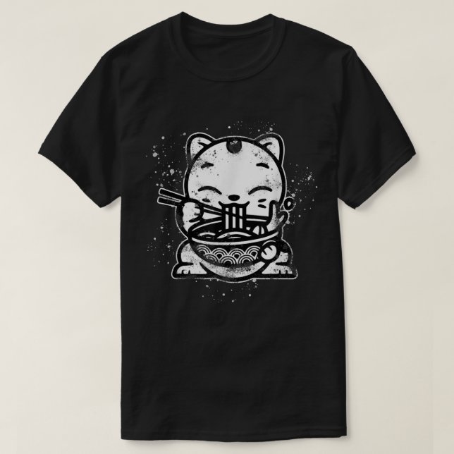 Ramen Cat Kawaii Anime Cool Japanese Gift  T-Shirt (Design Front)
