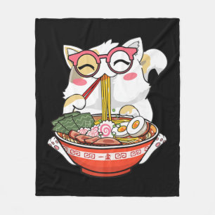 Ramen Cat Kawaii Anime Japanese Food Girls Officia Fleece Blanket