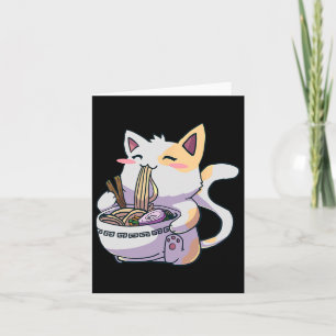Ramen Cat Kawaii Anime Japanese Kawaii Neko  Card