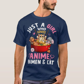 Ramen Cat Kawaii Anime Japanese Neko Bowl Otaku No T-Shirt