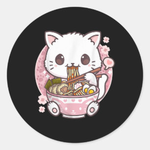 Ramen Cat Kawaii Anime Ramen Cat Cat Lovers Kawaii Classic Round Sticker