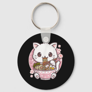 Ramen Cat Kawaii Anime Ramen Cat Cat Lovers Kawaii Keychain