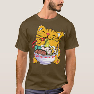 Ramen Cat Kawaii Cat Ramen Noodles Lovers Cute Cat T-Shirt