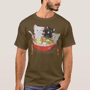 ramen cat kawaii neko anime cats japanese noodles T-Shirt