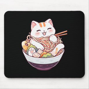Ramen Cat Kawaii Neko Cute Anime Shirt For Men Wom Mouse Pad