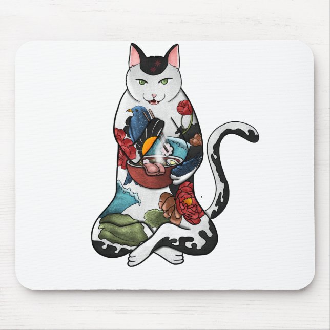 ramen cat mouse pad (Front)