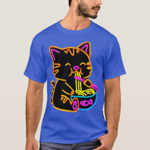 Ramen Cat Neon Sign T-Shirt