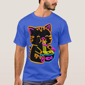 Ramen Cat Neon Sign T-Shirt