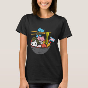 Ramen Cat Transgender Lgbt Trans Pride Janpanese N T-Shirt