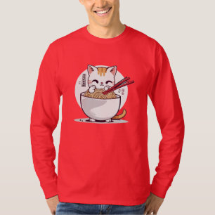 Ramen Chat Manger des nouilles Design T-shirt