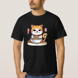 Ramen Chat Manger des nouilles Design T-shirt