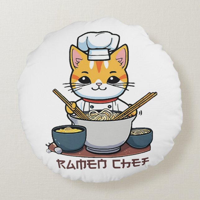 Ramen Chef Round Pillow (Back)