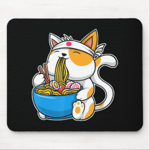 Ramen Cute Cat Kawaii Anime Japanese Food Neko Cat Mouse Pad