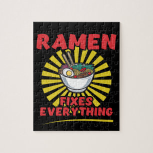 Ramen Fixes Everything - Funny Ramen Quote Design Jigsaw Puzzle