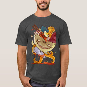 Ramen Food Monster t Kawaii Anime Tee Japanese