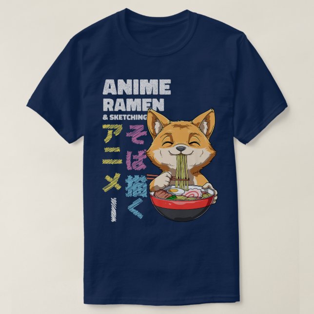 Ramen Fox Noodle Soup Otaku 1557 T-Shirt (Design Front)