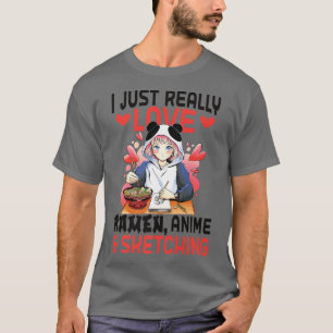 Ramen Girl Sketching Anime 1566 T-Shirt