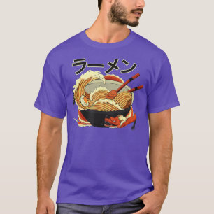 Ramen Hiragana Bowl Of Noodles And Asian Dragon Ae T-Shirt