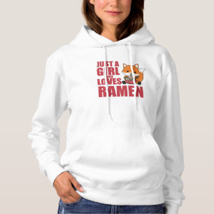 Ramen Japanese Noodle Cute Fox Eats Ramen Hoodie
