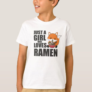 Ramen Japanese Noodle Cute Fox Eats Ramen T-Shirt