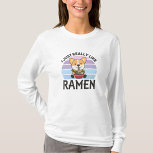 Ramen Japanese Noodles Sweet Corgi Eats Ramen T-Shirt