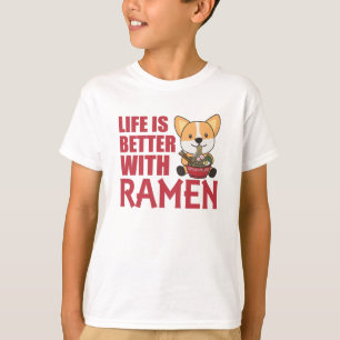 Ramen Japanese Noodles Sweet Corgi Eats Ramen T-Shirt